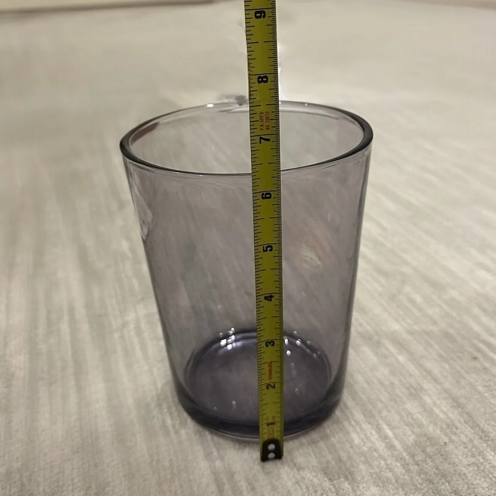 6.5” translucent blue tapered glass vase